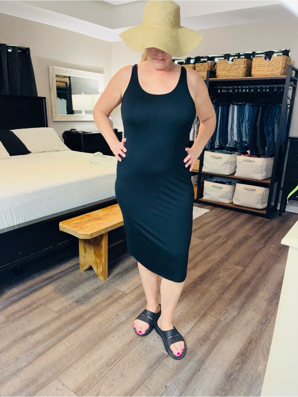Gentle Fawn Black Tank Midi Dress